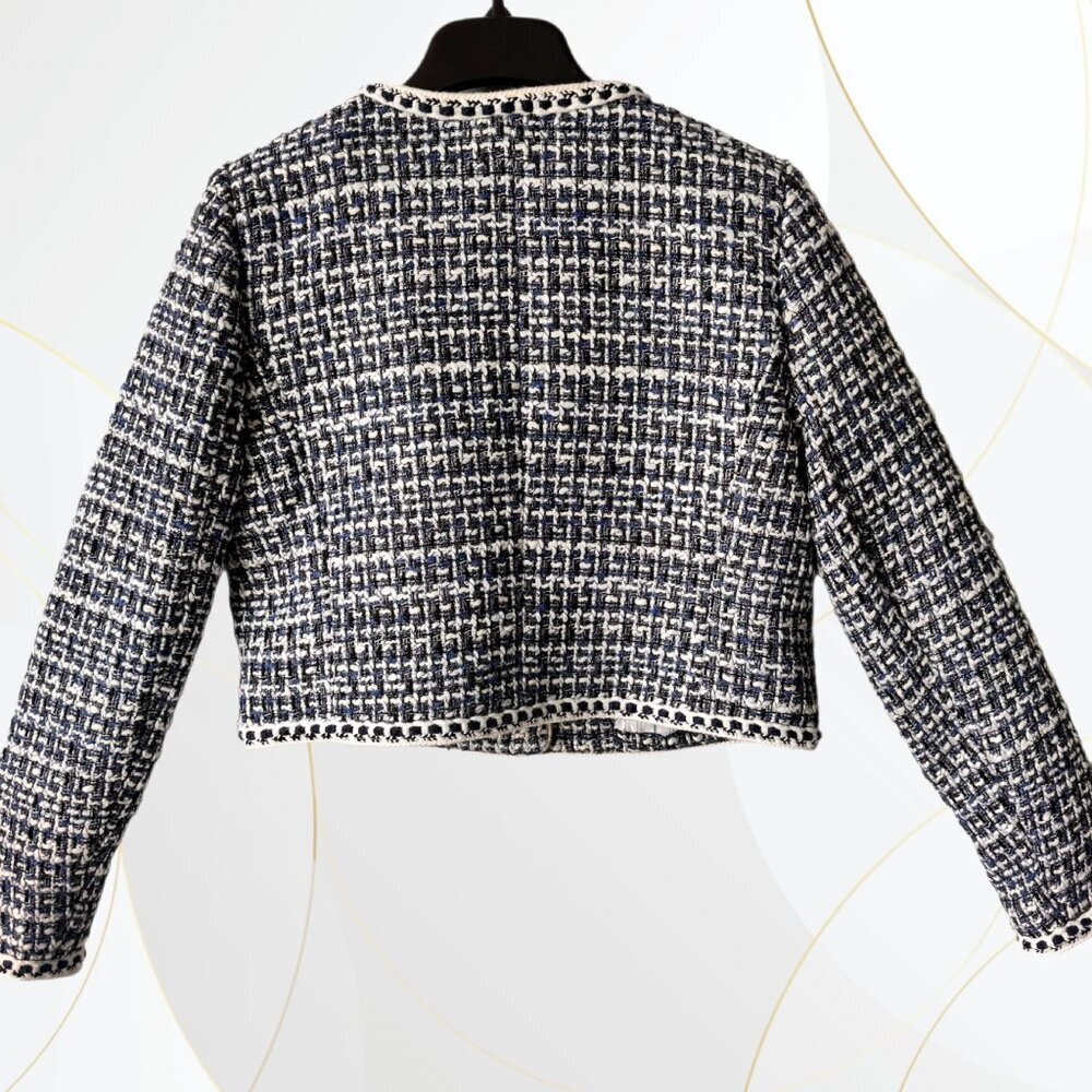 NWT Christian Lacroix Tweed Collarless Cropped Blazer - Picture 3 of 13
